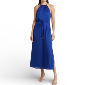 Ted Baker Farrell‎ Halter Midi Dress Tie Waist Floral Jacquard